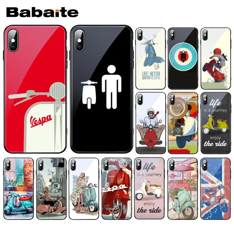 Babaite Fashion Vespa Scooter Motorcycle Tempered Glass Phone Case For iphone 11 Pro XS MAX XR 8 X 7 6S 6 Plus
Babaite Fashion Vespa Scooter Motorcycle Tempered Glass Phone Case For iphone 11 Pro XS MAX XR 8 X 7 6S 6 Plus