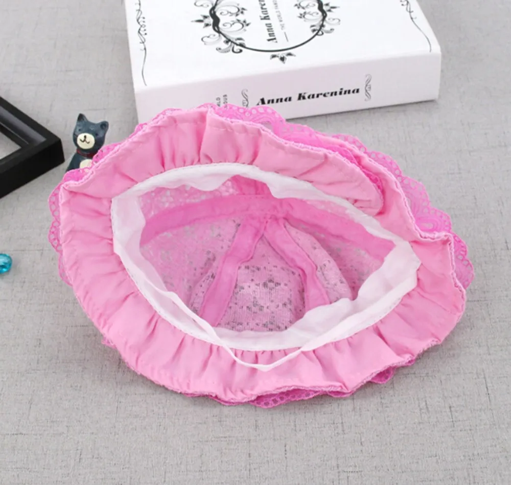 Flower Baby Princess Hat Lace Rabbit Ear Hollow Infant Kids Beach Bucket Hats Toddler Girls Sun Hats Children Trip Caps