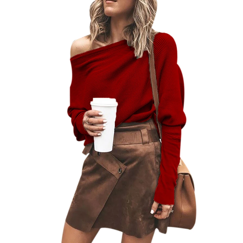 LOOZYKIT Women's Autumn Sweater Solid Color Bat Sleeve Sweater Back Pullover Knit Sweater Open Shoulder Top 2019 New
LOOZYKIT Women's Autumn Sweater Solid Color Bat Sleeve Sweater Back Pullover Knit Sweater Open Shoulder Top 2019 New