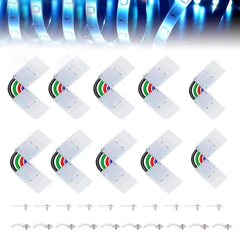 4Pin Light Strip Connector Accessories 90-180 Degree Angle RGB LED With Clips Easy Install 10mm Width 5050 Adjustable L Shape
4Pin Light Strip Connector Accessories 90-180 Degree Angle RGB LED With Clips Easy Install 10mm Width 5050 Adjustable L Shape