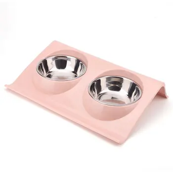 Double Dog Cat Bowls Stainless Steel Pet Food Water Feeder For Dog Puppy Cats Pets Supplies Feeding Dishes
Double Dog Cat Bowls Stainless Steel Pet Food Water Feeder For Dog Puppy Cats Pets Supplies Feeding Dishes