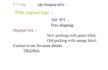 10Pcs/lot,Genuine AAAAA 1m/3ft E75 Chip OD:3.0mm Data USB charger Cable Foxconn for phone 5 6 6s 7 Plus 8 X with retail box
10Pcs/lot,Genuine AAAAA 1m/3ft E75 Chip OD:3.0mm Data USB charger Cable Foxconn for phone 5 6 6s 7 Plus 8 X with retail box