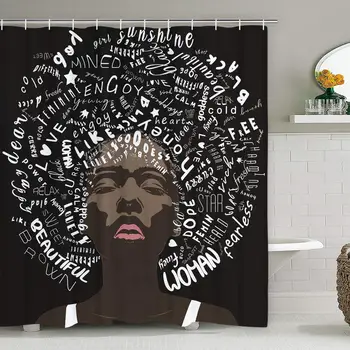 African Women Afro Lady with Letter American Women Shower Curtain
African Women Afro Lady with Letter American Women Shower Curtain