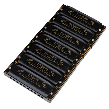 NAOMI Piedmont Blues Harmonica Harp Set of 7 with Case 
NAOMI Piedmont Blues Harmonica Harp Set of 7 with Case