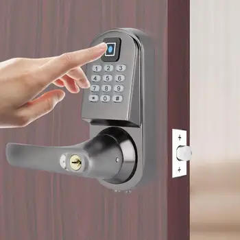 Door lock Digital Door Lock Fingerprint / Password / Mechanical Key / RFID Card Unknocking Smart Door Lock Anti-theft Locker
Door lock Digital Door Lock Fingerprint / Password / Mechanical Key / RFID Card Unknocking Smart Door Lock Anti-theft Locker