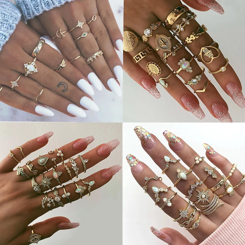 FAMSHIN 19 Pcs/Set Retro Moon Crystal Geometry Opal Crystal Ring Set For Women BOHO Midi Finger Ring 2019 Female Jewelry Gifts
FAMSHIN 19 Pcs/Set Retro Moon Crystal Geometry Opal Crystal Ring Set For Women BOHO Midi Finger Ring 2019 Female Jewelry Gifts