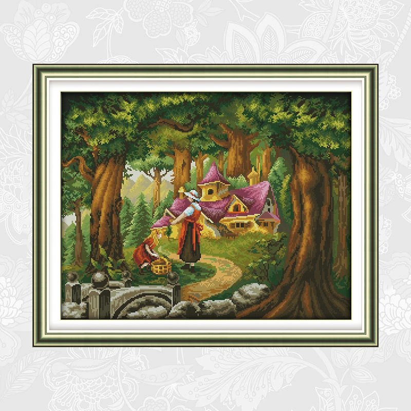 The Fairy Tale Hut Counted Print On Canvas 14CT 11CT Cross Stitch kits Embroidery Needlework Set Handmade Crafts Home Decor | Дом и сад