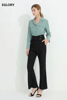 Elegant Work Suits 2020 Spring Summer Clothing Sets Women Chest Pocket Patchwork Long Sleeve Blue Shirts+Full Length Pant Sets
Elegant Work Suits 2020 Spring Summer Clothing Sets Women Chest Pocket Patchwork Long Sleeve Blue Shirts+Full Length Pant Sets