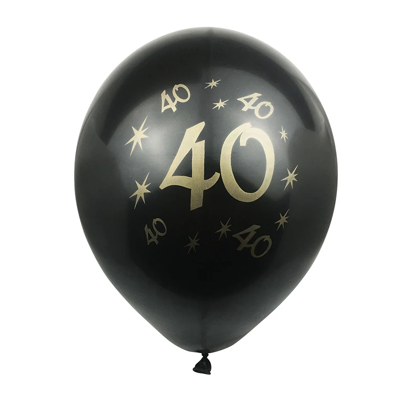 Generic 30th Gold Black Confetti Latex Balloons 30 40 50 Years Happy