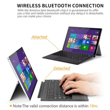 Vococal Ultra-Slim Tablet Wireless Bluetooth Magnetic Keyboard Keypad with with Trackpad for Microsoft Surface Pro 3 4 5 6
Vococal Ultra-Slim Tablet Wireless Bluetooth Magnetic Keyboard Keypad with with Trackpad for Microsoft Surface Pro 3 4 5 6