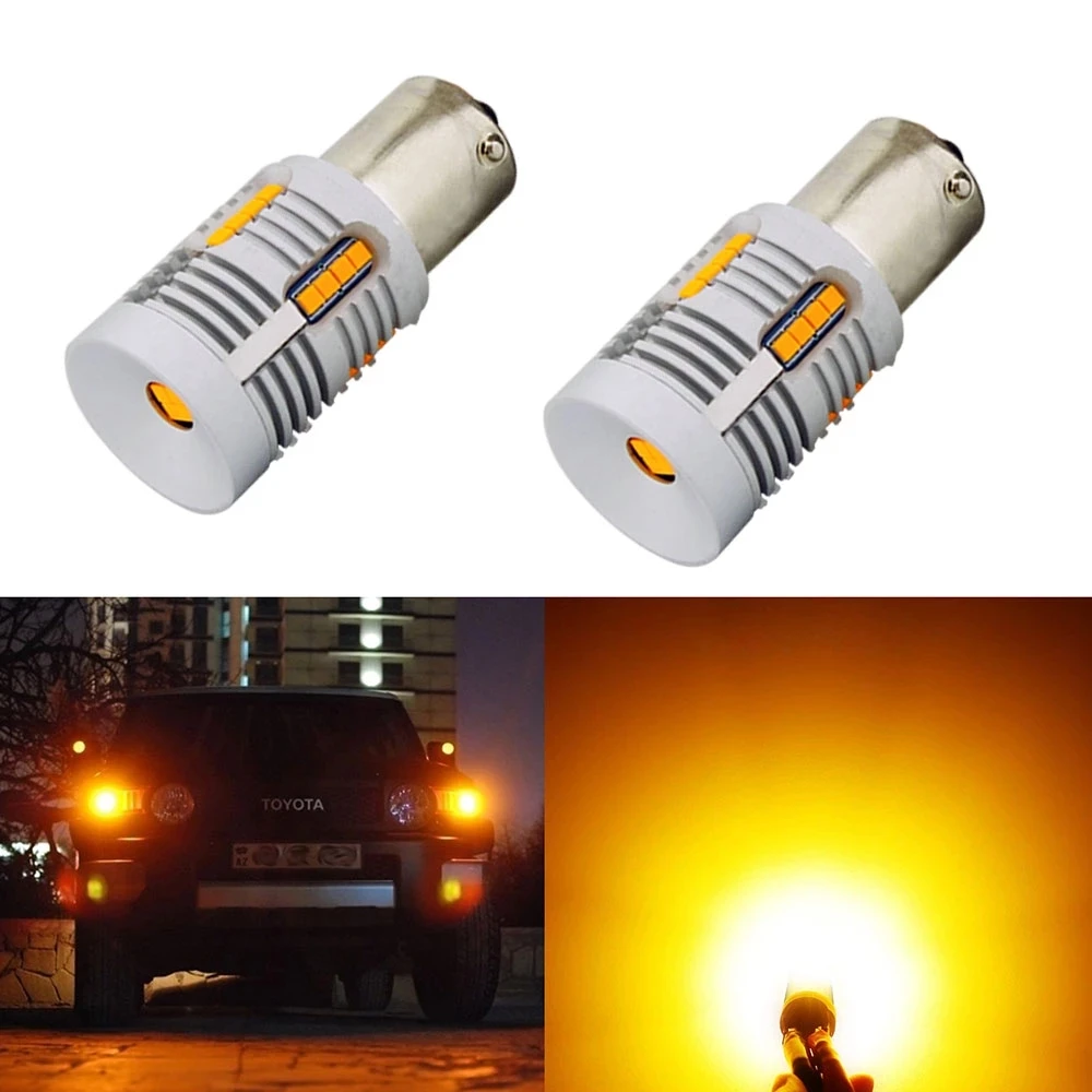 

BAU15S LED No Hyper Flash Amber Yellow 24-SMD 2020 LED 7507 PY21W LED Bulbs For Turn Signal Lights,Canbus Error Free