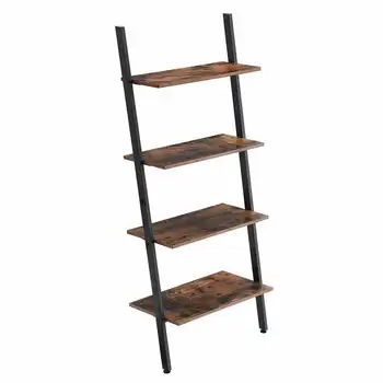Multipurpose Storage Rack 4-Shelf Ladder Bookcase with Metal Frame Industrial 4-Tier Modern Ladder Shelf
Multipurpose Storage Rack 4-Shelf Ladder Bookcase with Metal Frame Industrial 4-Tier Modern Ladder Shelf