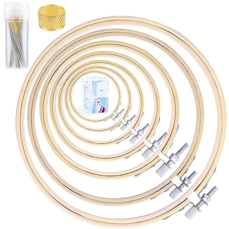LMDZ 7 Sizes Embroidery Hoops Cross Stitch Circle Embroidery Circle with 3 Sizes Sewing Needles Thimble for Embroidery
LMDZ 7 Sizes Embroidery Hoops Cross Stitch Circle Embroidery Circle with 3 Sizes Sewing Needles Thimble for Embroidery