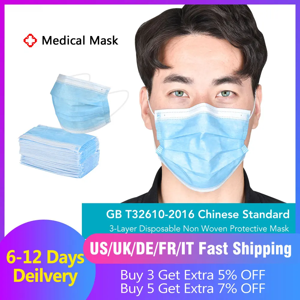 50pcs Medical Masks Bacteria Proof Surgical Masks 3 Layer Filter Disposable Masks Anti-dust Mouth Nose Proof Earhook Face Masks 
50pcs Medical Masks Bacteria Proof Surgical Masks 3 Layer Filter Disposable Masks Anti-dust Mouth Nose Proof Earhook Face Masks