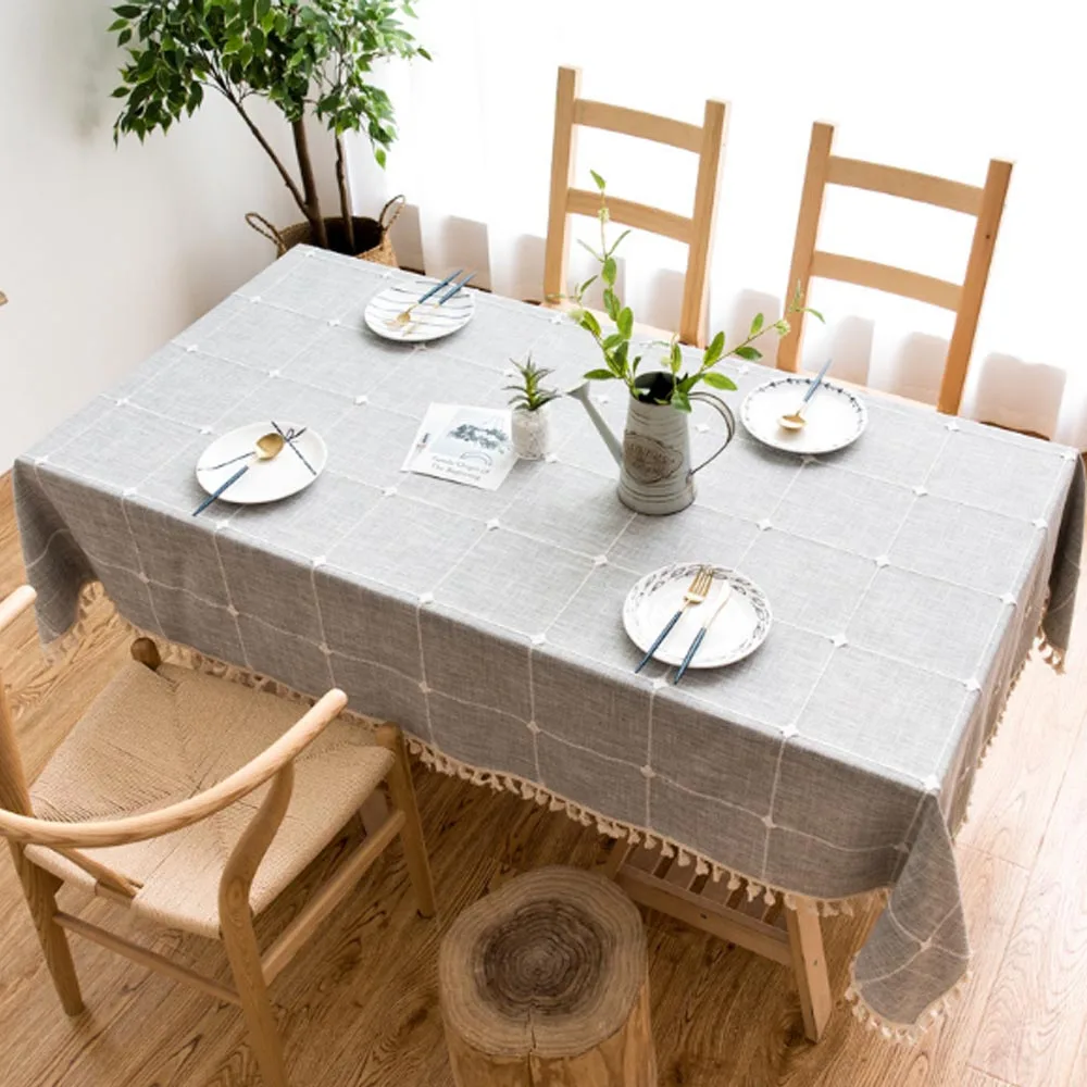 Wide Lattice Plaid Tassel Tablecloth Cotton Linen Rectangular Kitchen Dinner Table Desk Cloth Picnic Mat Cover Home Decoration
Wide Lattice Plaid Tassel Tablecloth Cotton Linen Rectangular Kitchen Dinner Table Desk Cloth Picnic Mat Cover Home Decoration