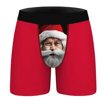 

Christmas Print Mens Underwear Boxer Spandex Homme Print 3D Boxershorts Men Boxers Male Underpants Size Plus Printed Boxer Brief