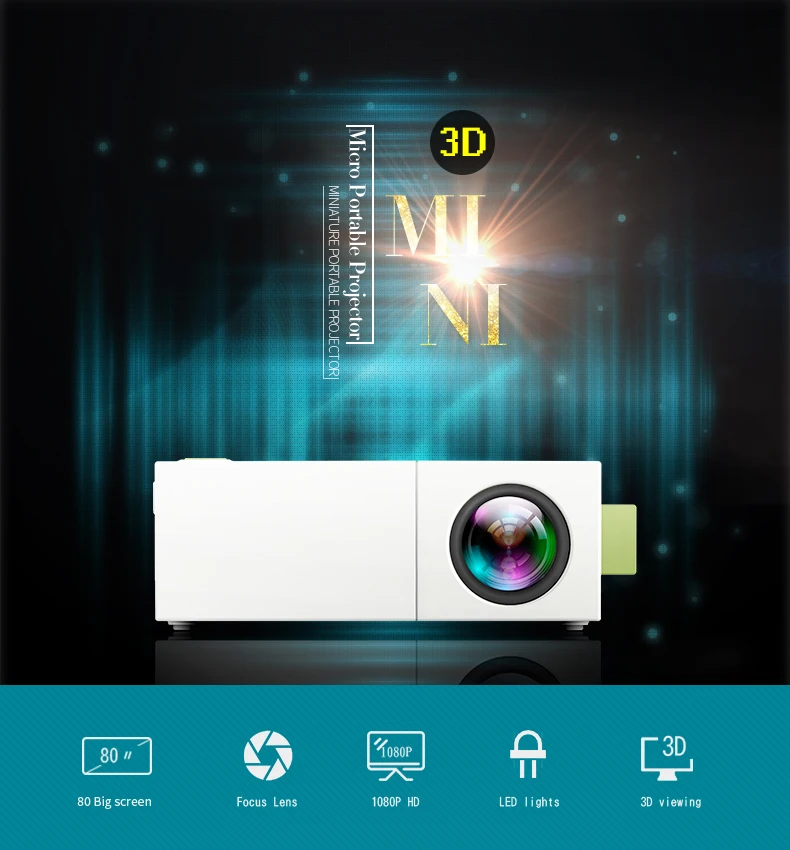 Mini Handheld Micro Projector Portable Home Entertainment LED Projector Supports 1080p
Mini Handheld Micro Projector Portable Home Entertainment LED Projector Supports 1080p