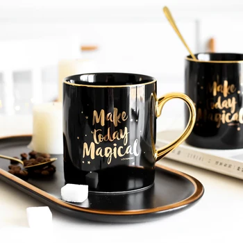 Coffee Mug Table Office Cups and Mugs Porcelain Personalized Gift for Mom Ceramic Bone China Make Today Magical Cup Black Gold
Coffee Mug Table Office Cups and Mugs Porcelain Personalized Gift for Mom Ceramic Bone China Make Today Magical Cup Black Gold