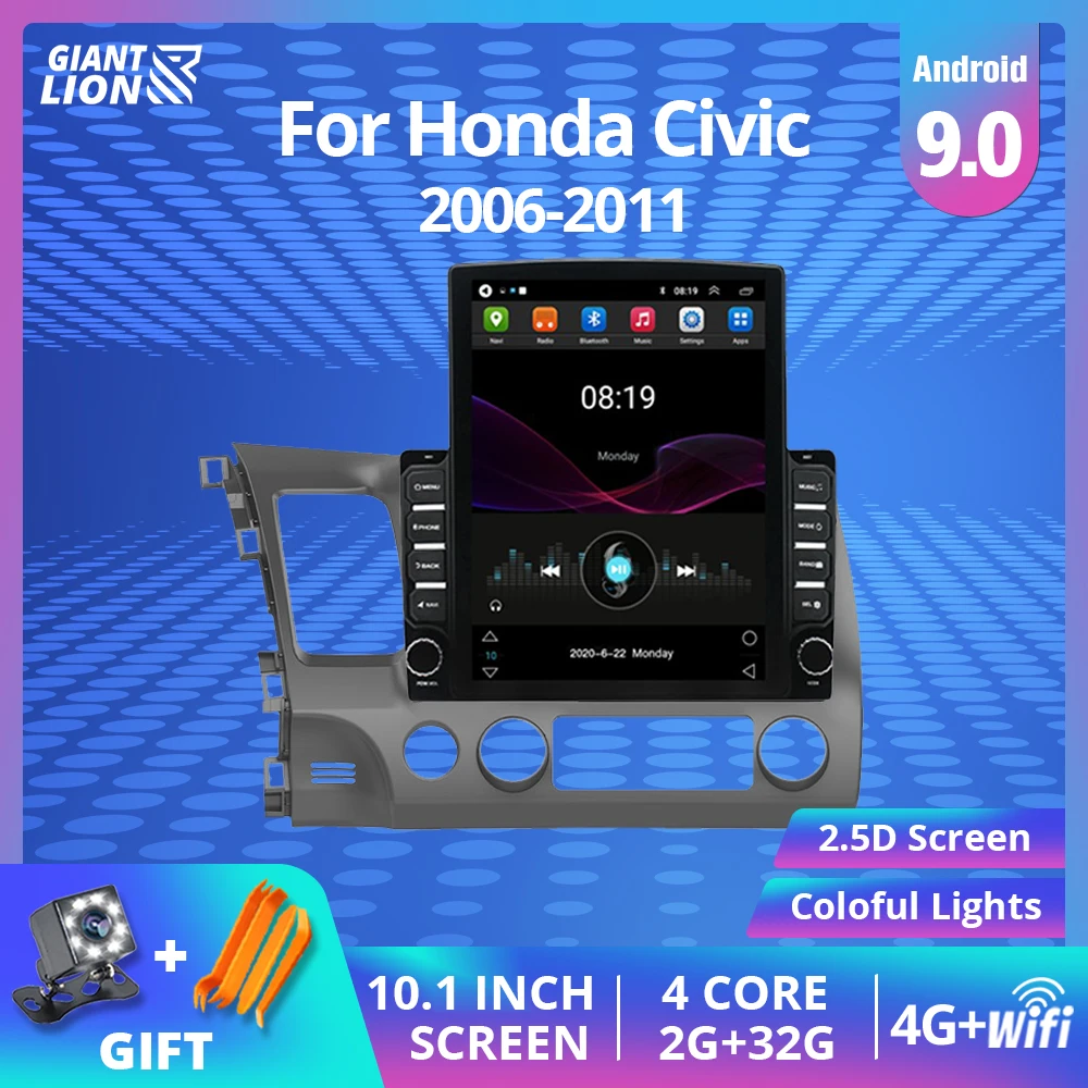 10 1 дюймов 2Din Android 9 0 автомобильный Радио мультимедийный плеер для Honda Civic 2006 2011