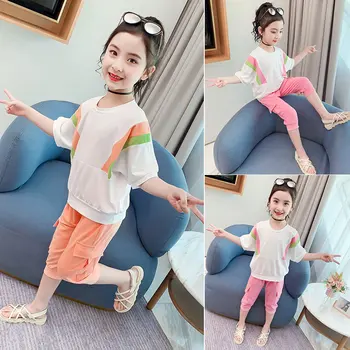 Girls Clothes Set Patchwork Color T Shirt + Cargo Pants 2PCS Summer Clothing Set Fashion Kids Girls Clothes 6 8 10 12 13 Years
Girls Clothes Set Patchwork Color T Shirt + Cargo Pants 2PCS Summer Clothing Set Fashion Kids Girls Clothes 6 8 10 12 13 Years
