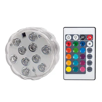 10LEDs Diving Knob Lights LED Pool Lights Aquarium Colorful Light Remote Control Underwater Waterproof Lights TB Sale 
10LEDs Diving Knob Lights LED Pool Lights Aquarium Colorful Light Remote Control Underwater Waterproof Lights TB Sale