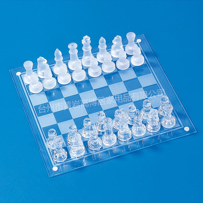 Supply 25X25 Cm Ground Glass Chess Set (Glass Chess Set) Glass Crystal Chess