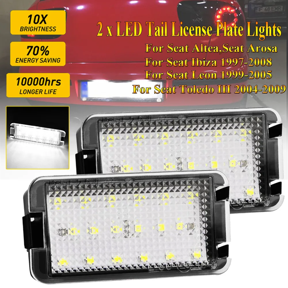 2pcs LED Tail Number License Plate Lights Lamps Error Free For Seat Ibiza 6L ab for Seat Altea CORDOBA/LEON/Toledo III 2004-2009
2pcs LED Tail Number License Plate Lights Lamps Error Free For Seat Ibiza 6L ab for Seat Altea CORDOBA/LEON/Toledo III 2004-2009