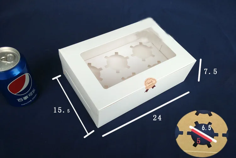 100pcs 24*15.5*7.5cm 6 grid Packaging White cardboard Paper Muffin window Box For Candy\Cake\Dessert \party Packing boxes
100pcs 24*15.5*7.5cm 6 grid Packaging White cardboard Paper Muffin window Box For Candy\Cake\Dessert \party Packing boxes