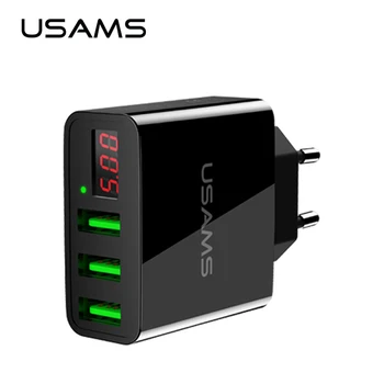 USAMS LED 3 Display USB Charger for Samsung EU US Plug Max 3A Smart Fast Charging Mobile phone charger for iPhone Xiaomi Huawei
USAMS LED 3 Display USB Charger for Samsung EU US Plug Max 3A Smart Fast Charging Mobile phone charger for iPhone Xiaomi Huawei