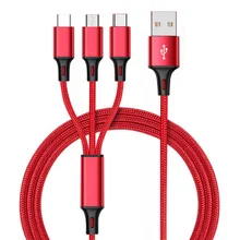 Nylon Data Line 3 in 1 Cable For iPhone Android Type-c Mobile Phone Multi-function Usb One Dragging Three Data Charge Cord 1.2M
Nylon Data Line 3 in 1 Cable For iPhone Android Type-c Mobile Phone Multi-function Usb One Dragging Three Data Charge Cord 1.2M