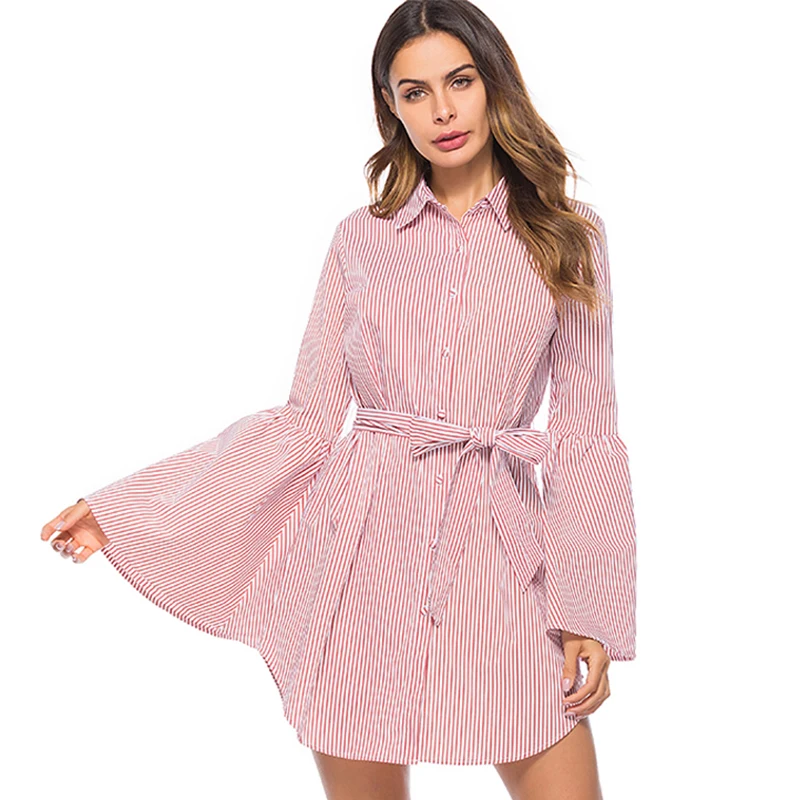 COIGARSAM Plus Size Casual Striped Shirt Womens tops Summer Fashion Full Sleeve Chiffon Belt Women shirts Red 8113
COIGARSAM Plus Size Casual Striped Shirt Womens tops Summer Fashion Full Sleeve Chiffon Belt Women shirts Red 8113