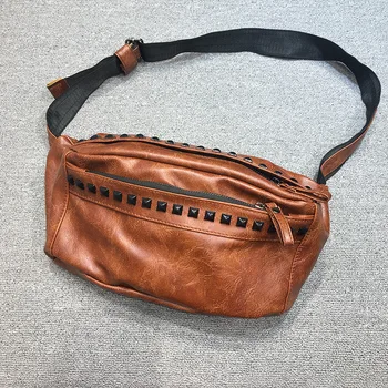 Male Waist Bag Casual Design Shoulder Messenger bag popular Fashion Rivet Decoration Chest Bag Classic Retro Men Travel bag
Male Waist Bag Casual Design Shoulder Messenger bag popular Fashion Rivet Decoration Chest Bag Classic Retro Men Travel bag