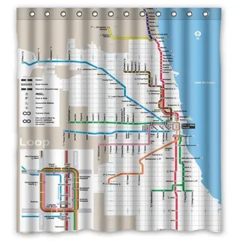 Classic Chicago Subway Map Pattern Bathroom Polyester Shower Curtain (72'' x 72'', Chicago)
Classic Chicago Subway Map Pattern Bathroom Polyester Shower Curtain (72'' x 72'', Chicago)