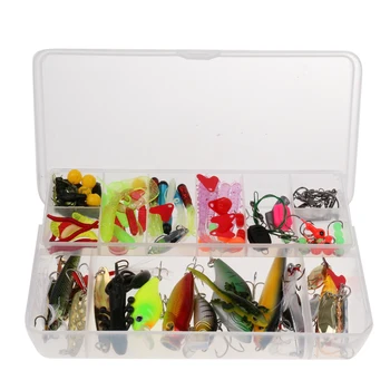 105Pcs/lot Fishing Lures Kit Mixed Soft & Hard Lures Metal Spoon Lures Fishing Tackles Accessories for All Kinds of Fish 
105Pcs/lot Fishing Lures Kit Mixed Soft & Hard Lures Metal Spoon Lures Fishing Tackles Accessories for All Kinds of Fish