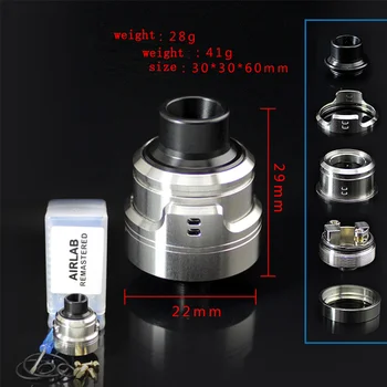 SXK AIRLab RM Remastered Style RDA Rebuildable Drip 316 Stainless Steel Atomizer with BF Pin Silver 22mm Diameter tank
SXK AIRLab RM Remastered Style RDA Rebuildable Drip 316 Stainless Steel Atomizer with BF Pin Silver 22mm Diameter tank