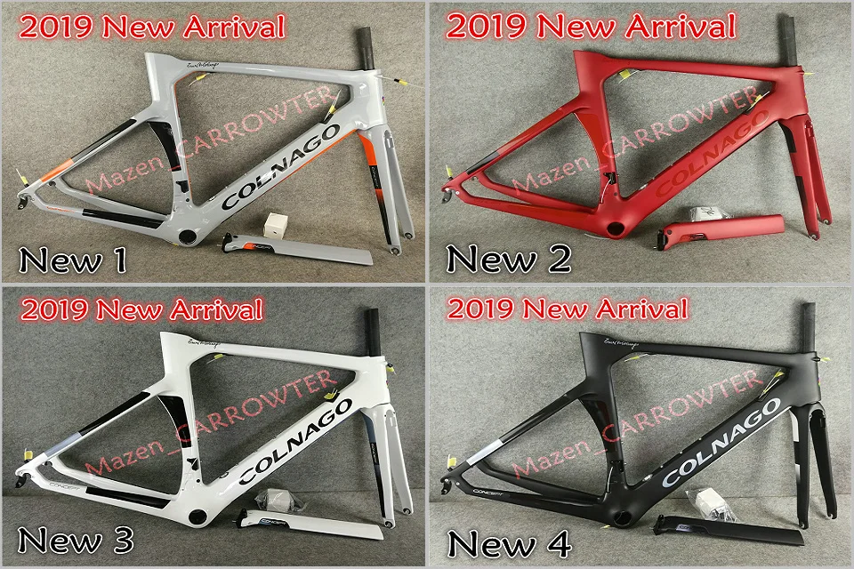 Discount T1000 3K/1K White-Red MCipollini NK1K carbon road bike frame CARROWTER bicycle frameset with Matte/Glossy for selection 41