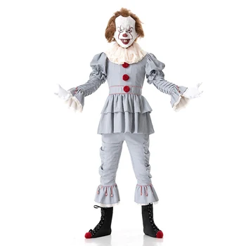 

King's Killer Horror Clown Adult Mens Grand Heritage Pennywise Stephen Halloween Costume Evil Scary Parties Festival Purim Dress