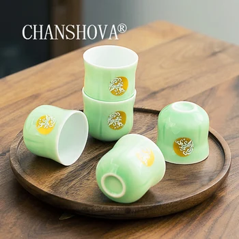 CHANSHOVA 50ml Traditional Chinese retro style Celadon Ceramic Teacup China Porcelain Small Coffee Tea Cups Tea set H537
CHANSHOVA 50ml Traditional Chinese retro style Celadon Ceramic Teacup China Porcelain Small Coffee Tea Cups Tea set H537