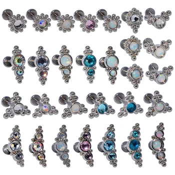 1PC G23 Titanium&Steel Opal Cluster Ear Tragus Helix Cartilage Cz Gem Flower Earring Stud Labret Bar Ring Body Piercing Jewelry
1PC G23 Titanium&Steel Opal Cluster Ear Tragus Helix Cartilage Cz Gem Flower Earring Stud Labret Bar Ring Body Piercing Jewelry