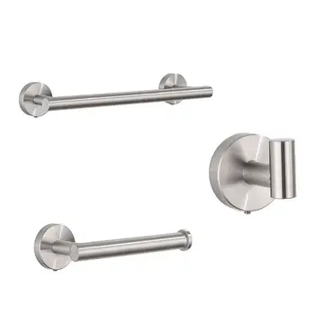 Contemporary 3Piece Bathroom Hardware Accessory Set Stainless Steel Wall Mountedfor kitchen or bathroom
Contemporary 3Piece Bathroom Hardware Accessory Set Stainless Steel Wall Mountedfor kitchen or bathroom