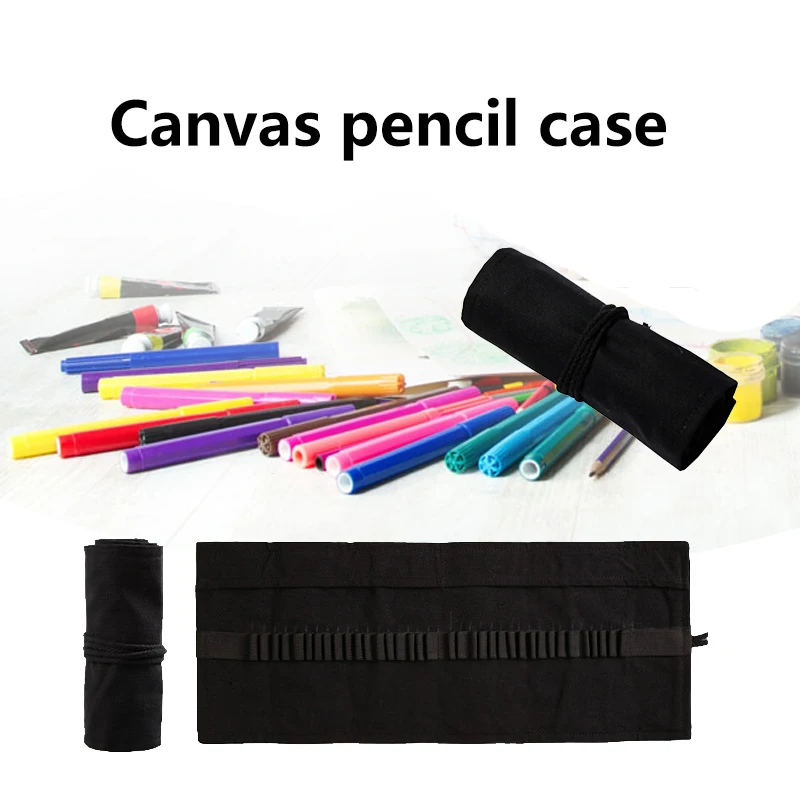 2019 New Black Color School Pencil Case Roll 12/24/36 Holes Penal Pencilcase Canvas Large Pen Bag Girls Boys Stationery Pouch
2019 New Black Color School Pencil Case Roll 12/24/36 Holes Penal Pencilcase Canvas Large Pen Bag Girls Boys Stationery Pouch