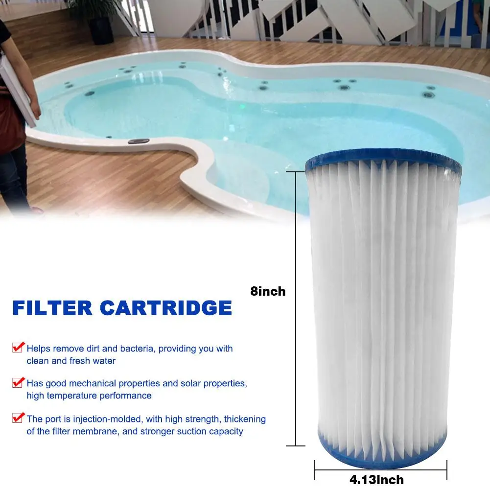 8*4.13 inches Type A or Type C Filter Cartridge Pool Replacement Filter Cartridge for Swimming Pool Daily Care
8*4.13 inches Type A or Type C Filter Cartridge Pool Replacement Filter Cartridge for Swimming Pool Daily Care