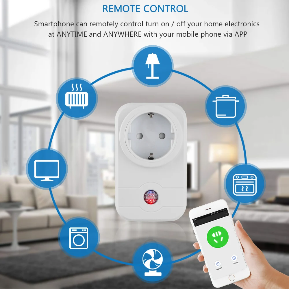 Wi-Fi Smart Socket Outlet Charging Adapter Switch Remote Control Power Socket 2000W EU/US Standard Charging Adapter
Wi-Fi Smart Socket Outlet Charging Adapter Switch Remote Control Power Socket 2000W EU/US Standard Charging Adapter
