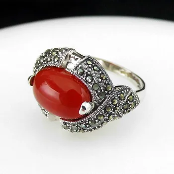 FNJ Red Agate Ruby Rings 925 Silver Original S925 Thai Silver Ring for Women Jewelry MARCASITE
FNJ Red Agate Ruby Rings 925 Silver Original S925 Thai Silver Ring for Women Jewelry MARCASITE