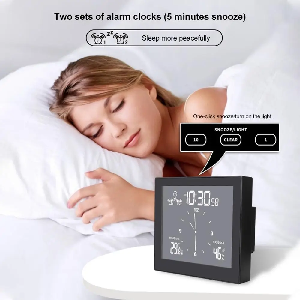 New Multifunctional Bathroom Clock Home Desktop Creative Timer Alarm Clock Upper and Lower Limit Temperature And Humidity Meter
New Multifunctional Bathroom Clock Home Desktop Creative Timer Alarm Clock Upper and Lower Limit Temperature And Humidity Meter