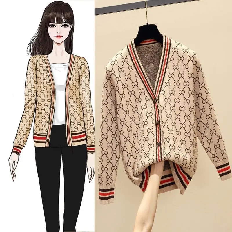 2020 Spring and Autumn Winter New loose V-neck sweater female cardigan coat sweater
2020 Spring and Autumn Winter New loose V-neck sweater female cardigan coat sweater