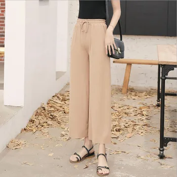 Women Summer Flax Ninth Wide Leg Pants Cool Meryl Trousers High Waist Lady's Loose and Comfortable Girl's Leisure Cloth Garments
Women Summer Flax Ninth Wide Leg Pants Cool Meryl Trousers High Waist Lady's Loose and Comfortable Girl's Leisure Cloth Garments