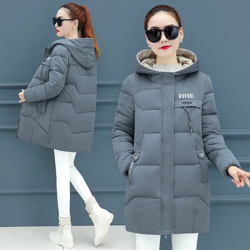 2019 New Style Korean-style Mid-length down Jacket Cotton-padded Clothes Women's Hooded Large Size Loose-Fit Cotton-padded Cloth 
2019 New Style Korean-style Mid-length down Jacket Cotton-padded Clothes Women's Hooded Large Size Loose-Fit Cotton-padded Cloth