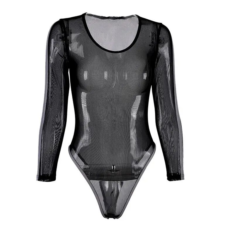 Sexy Women Ladies Elastic Mesh Long Sleeves See Through Slim Bodysuit Leotard Jumpsuit Clubwear Romper Black
Sexy Women Ladies Elastic Mesh Long Sleeves See Through Slim Bodysuit Leotard Jumpsuit Clubwear Romper Black