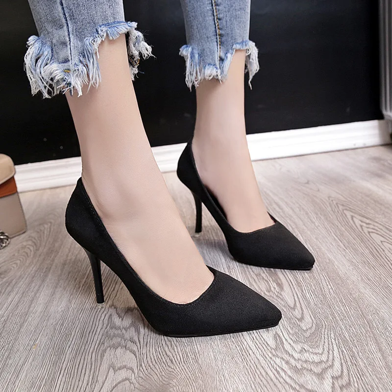 33-43 Large Size WOMEN'S Shoes Shoes 2020 Work Shoes Suede Solid Color Pointed Toe Work Shoes Etiquette High Heel Shoes
33-43 Large Size WOMEN'S Shoes Shoes 2020 Work Shoes Suede Solid Color Pointed Toe Work Shoes Etiquette High Heel Shoes